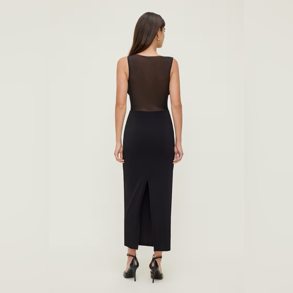 Dynamite Black Mesh Midi Dress - Picture 2 of 3